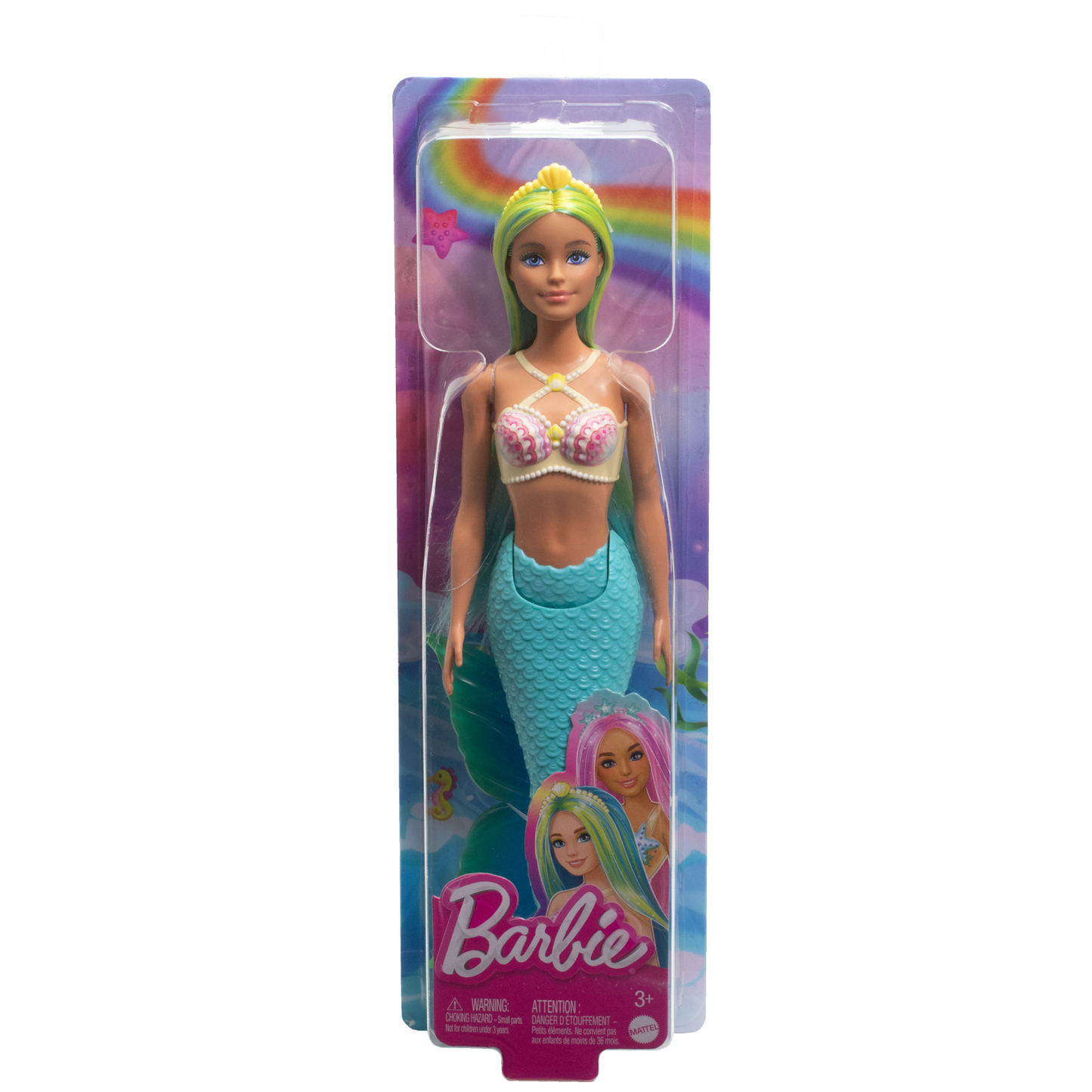 Barbie Fantas¨ªa Mu?eca Sirena Cabello Verde y Azul