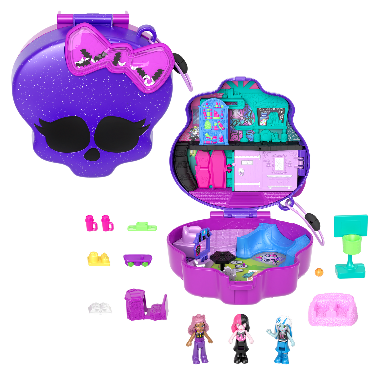 Polly Pocket  Monster High  Coffret Avec 3Micro-Poup¨¦es et 10Acc.