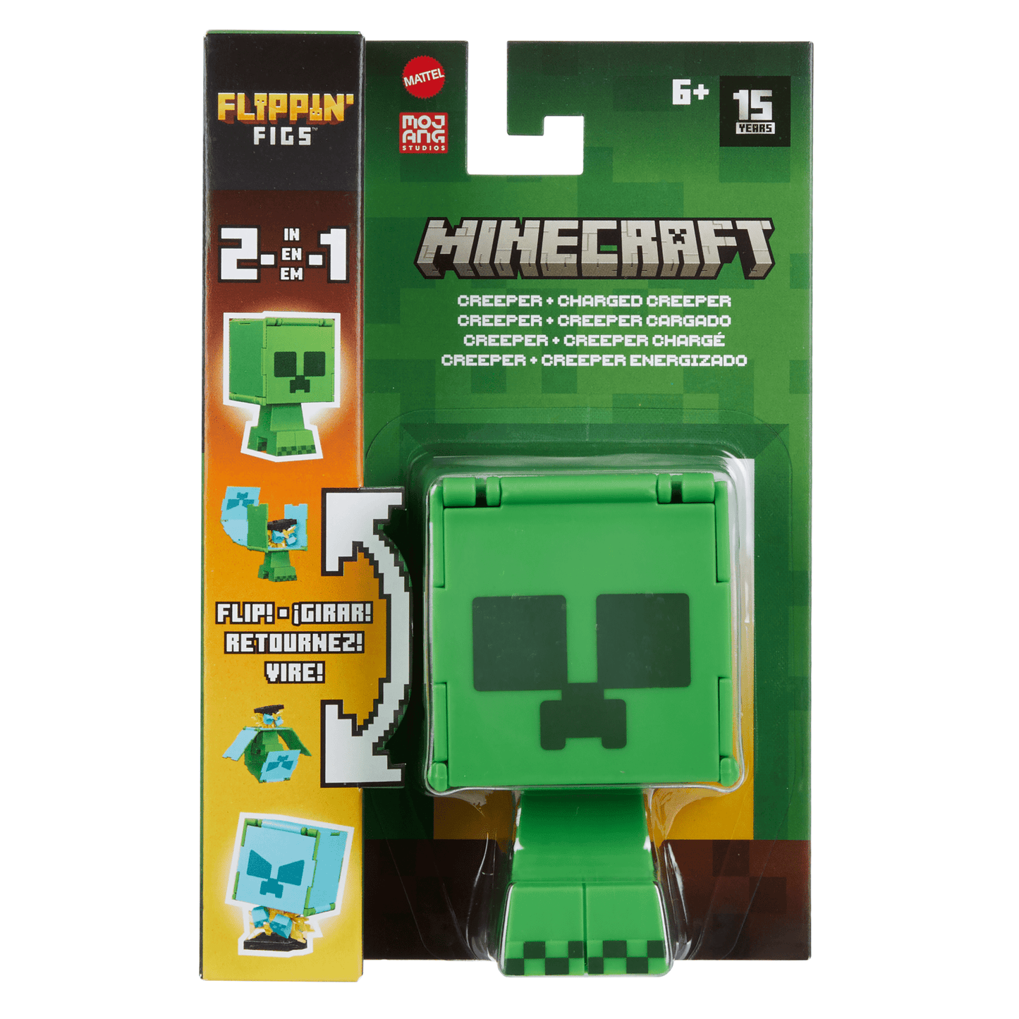 Minecraft Vanilla Figura de Acci¨®n Flippin' de 3.75 Creeper + Creeper Cargado