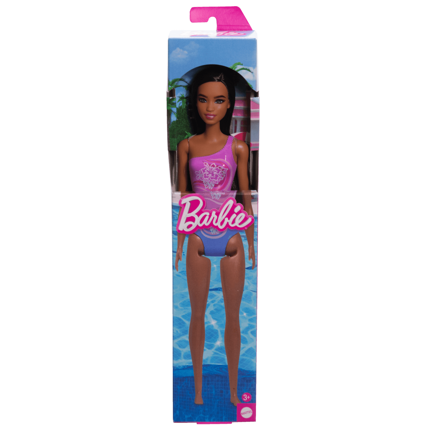 Barbie?  Poup¨¦e Plage  Cheveux Brun Fonc¨¦, Maillot Violet Tropical