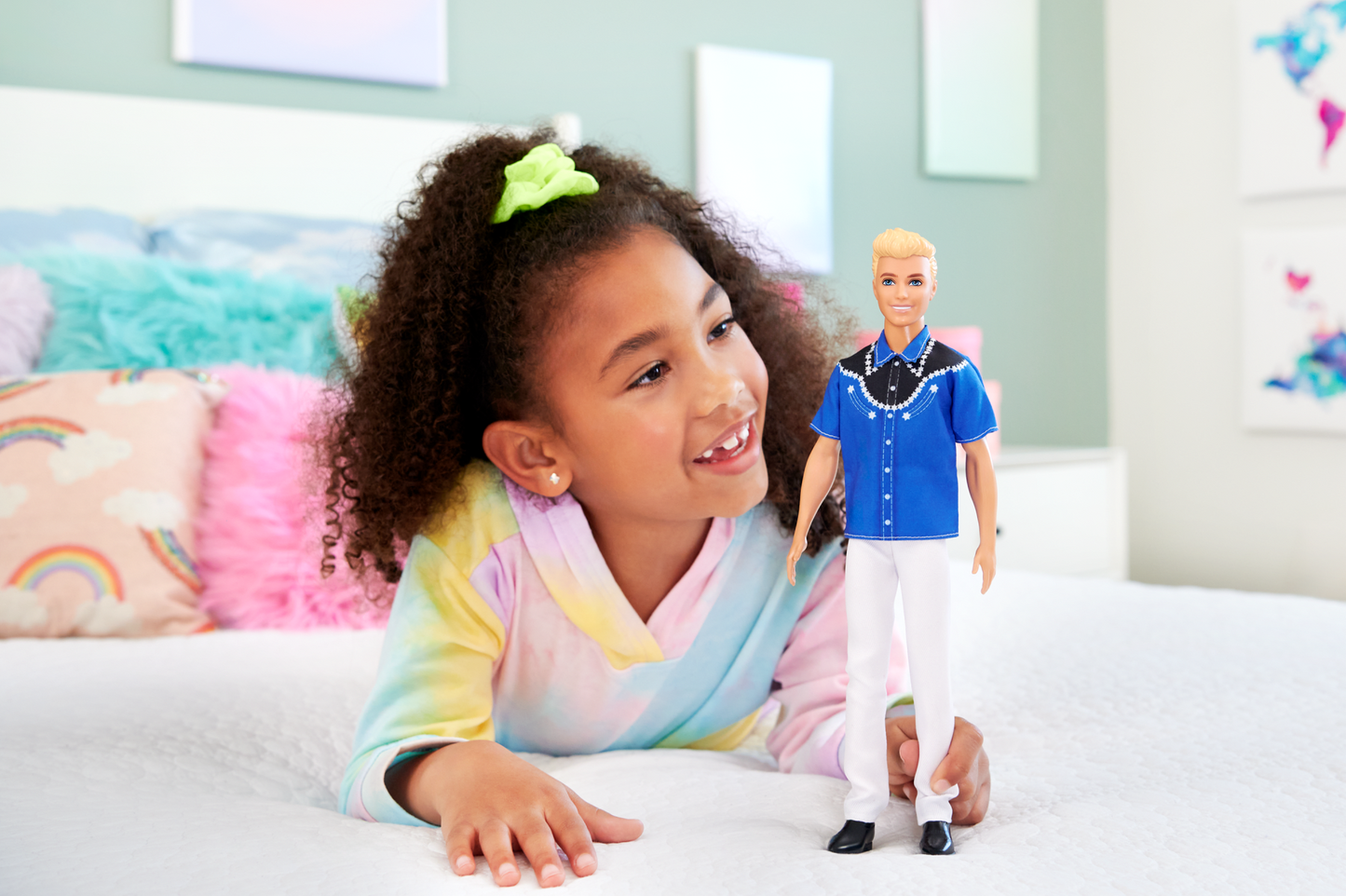 Barbie Fashionista Mu?eco Ken Camisa Azul con Negro