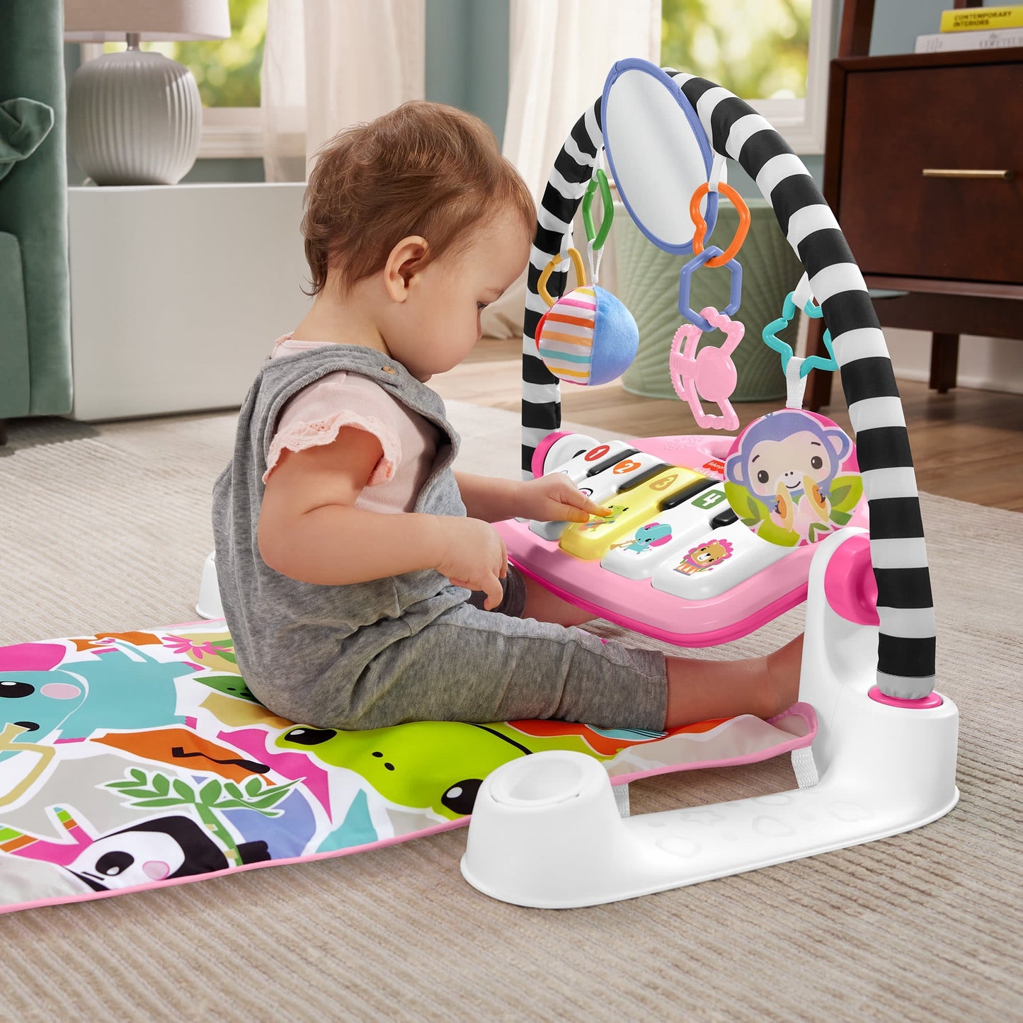 Fisher-Price  Tapis Piano Lumi¨¨res et Apprentissage, Pour B¨¦b¨¦, Rose