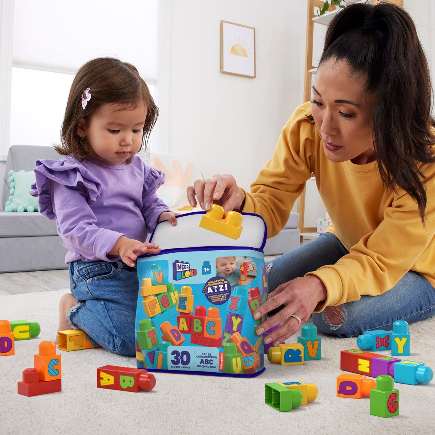 Mega Bloks  Fisher-Price  Sac de Construction Abc (30 Pi¨¨ces)