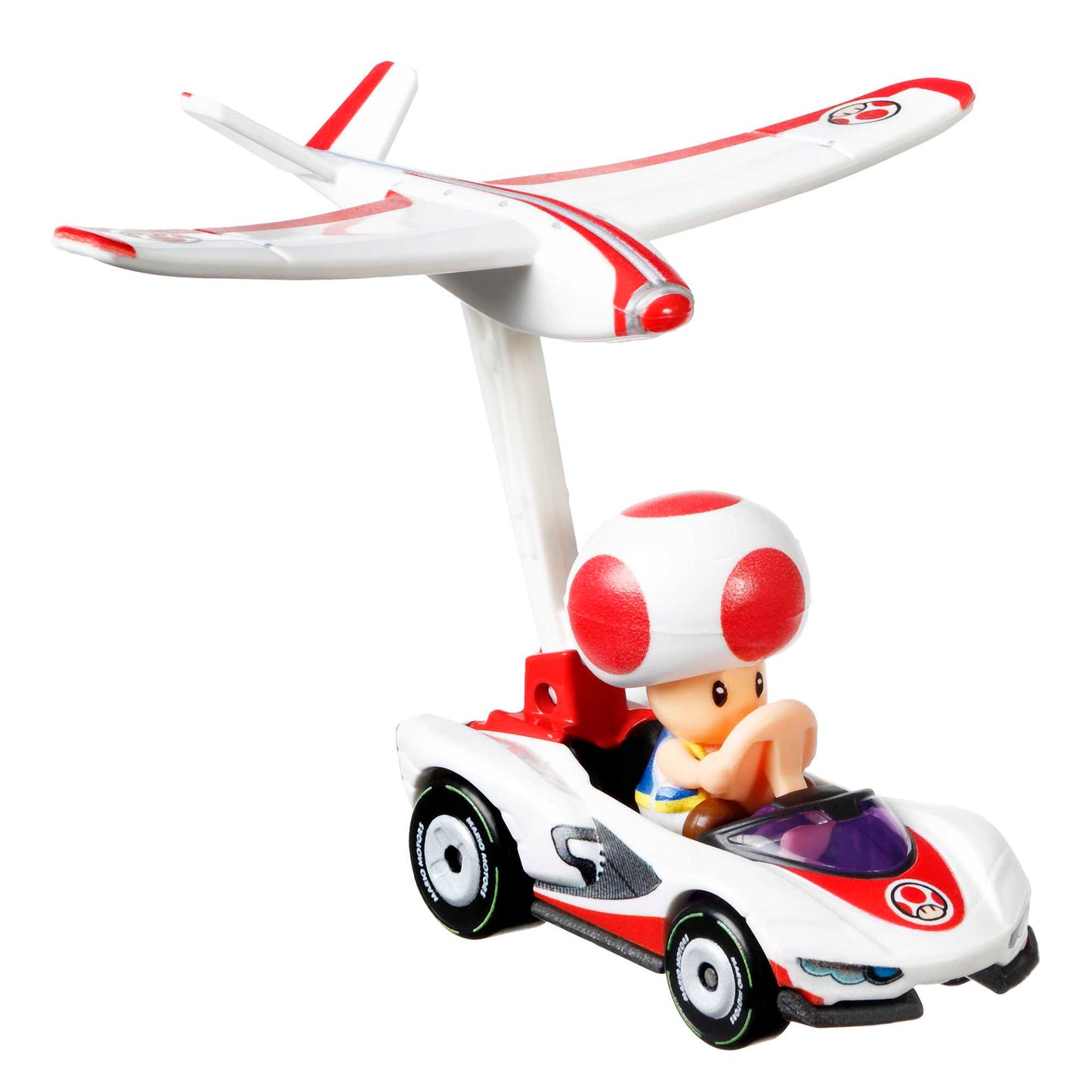Hot Wheels Mario Kart Veh¨ªculo de Juguete Toad P-Wing con Plane Glider