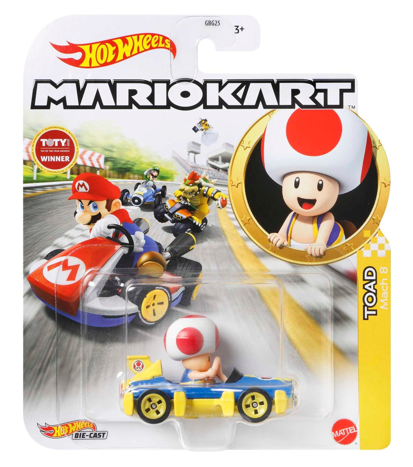 Hot Wheels Mario Kart Veh¨ªculo de Juguete Toad Mach 8