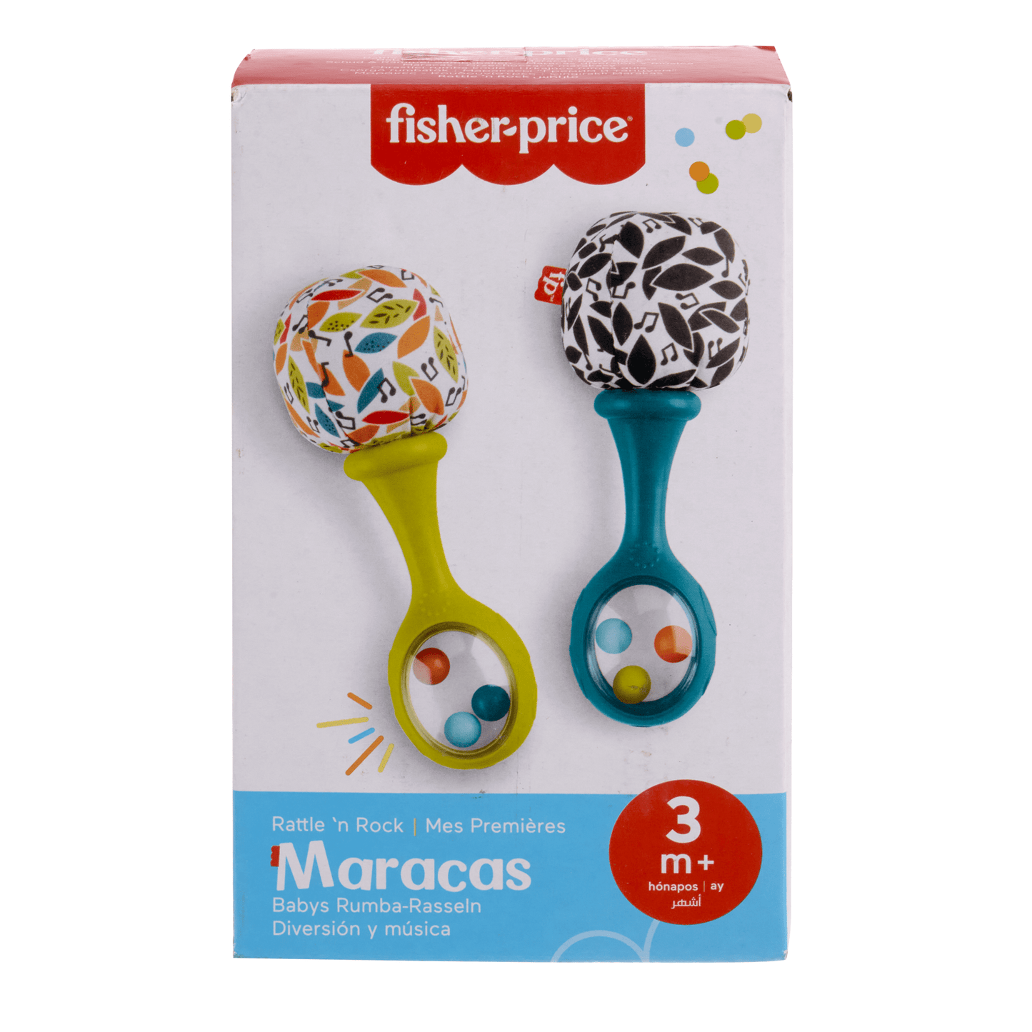Fisher-Price Rattle ¡®n Rock Maracas Set Of 2 Baby Rattles, Newborn Toys, Neutral Colors