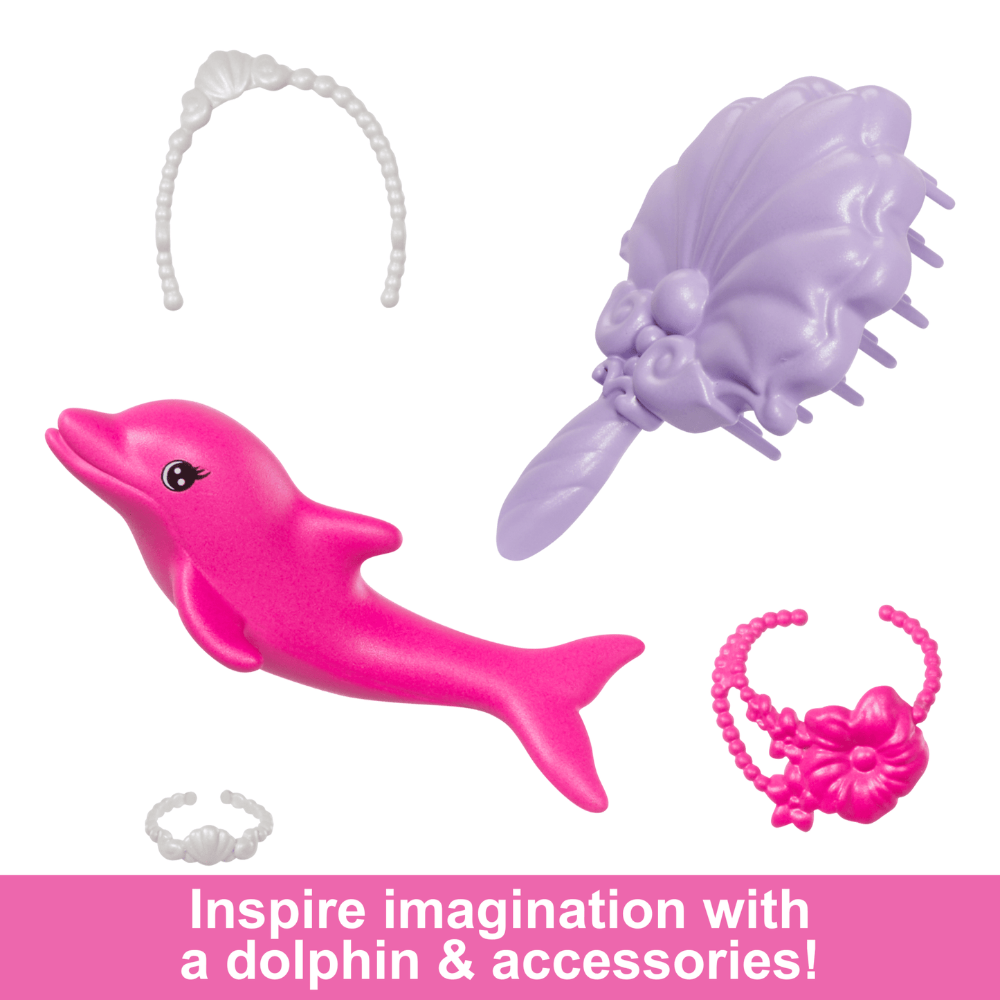Barbie ¡°Malibu¡± Mermaid Doll With Color Change Feature, Pet Dolphin And Accessories