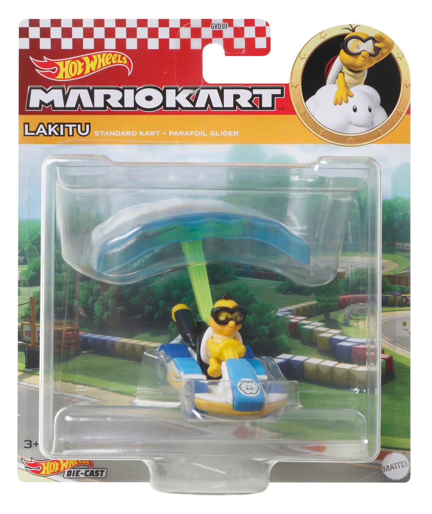 Hot Wheels Mario Kart Veh¨ªculo de Juguete Lakitu Est¨¢ndar Kart con Cloud Glider